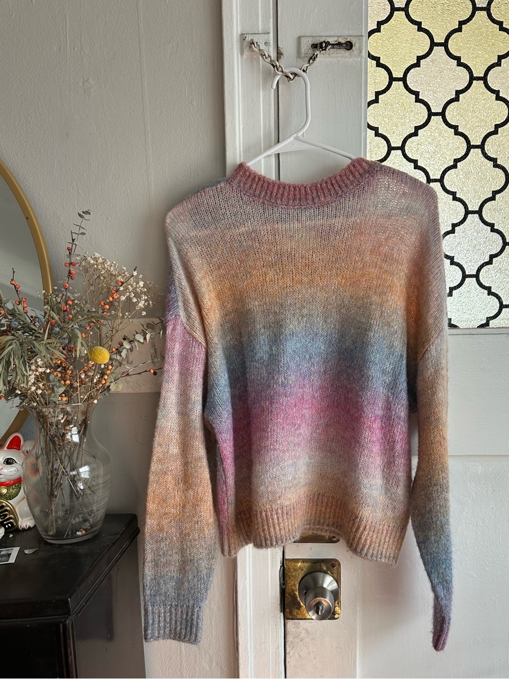 Pistola Pastel Ombre Crewneck Sweater in Pink, Blue & Peach